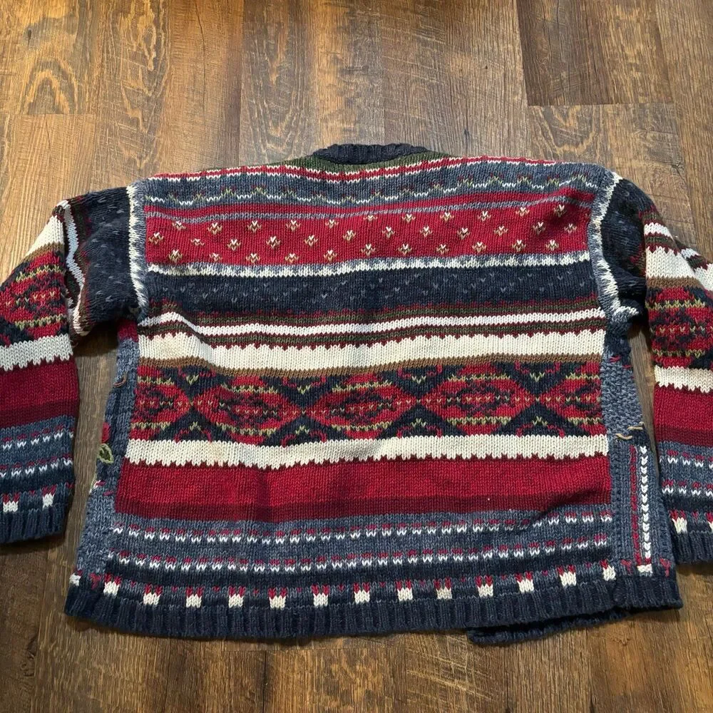 Vintage 2001 Heirloom Collectibles Knit Cardigan Sweater / Cute Art 3D / Y2K Kni - Picture 8 of 8